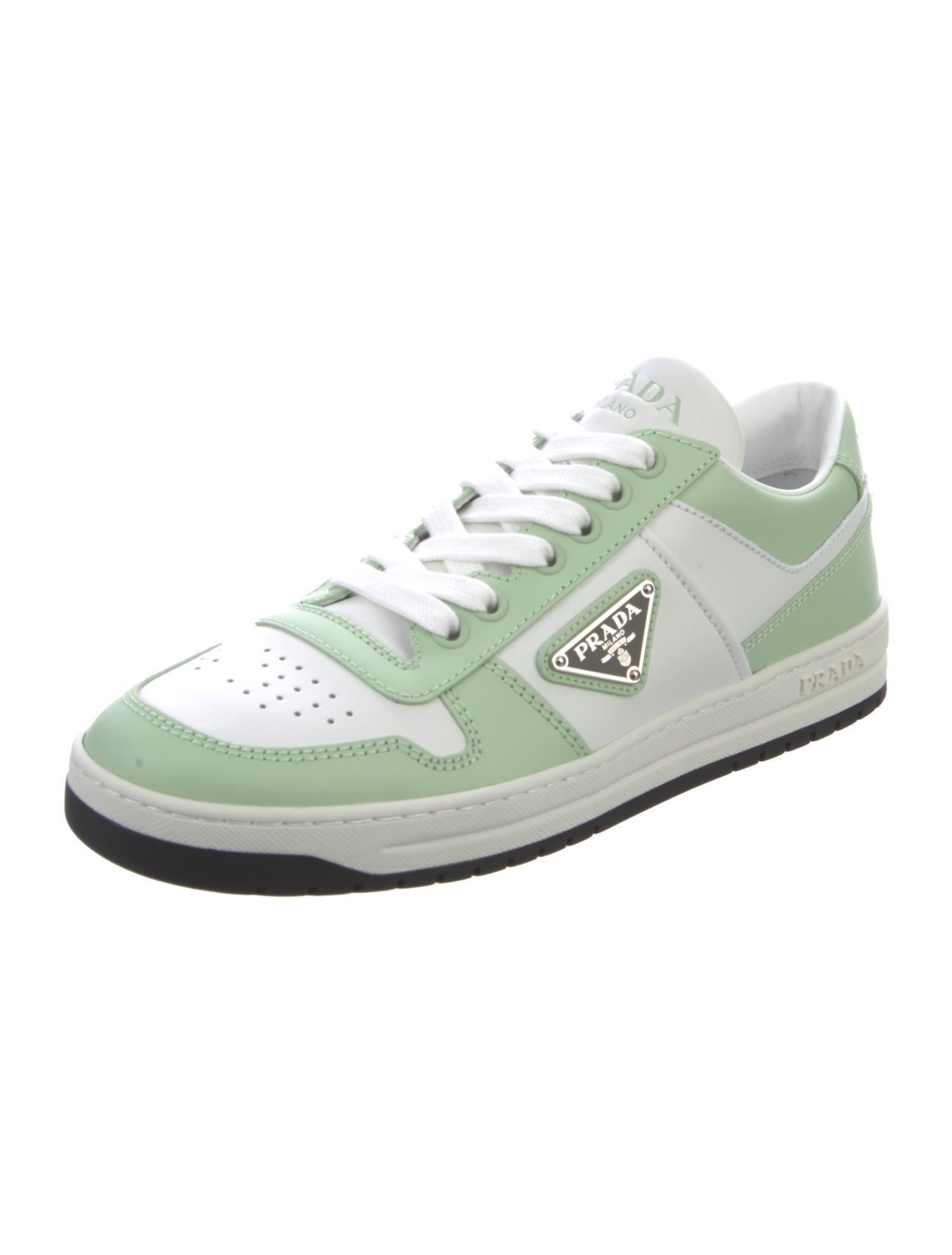 Prada Leather Colorblock Pattern Sneakers w/ Tags
