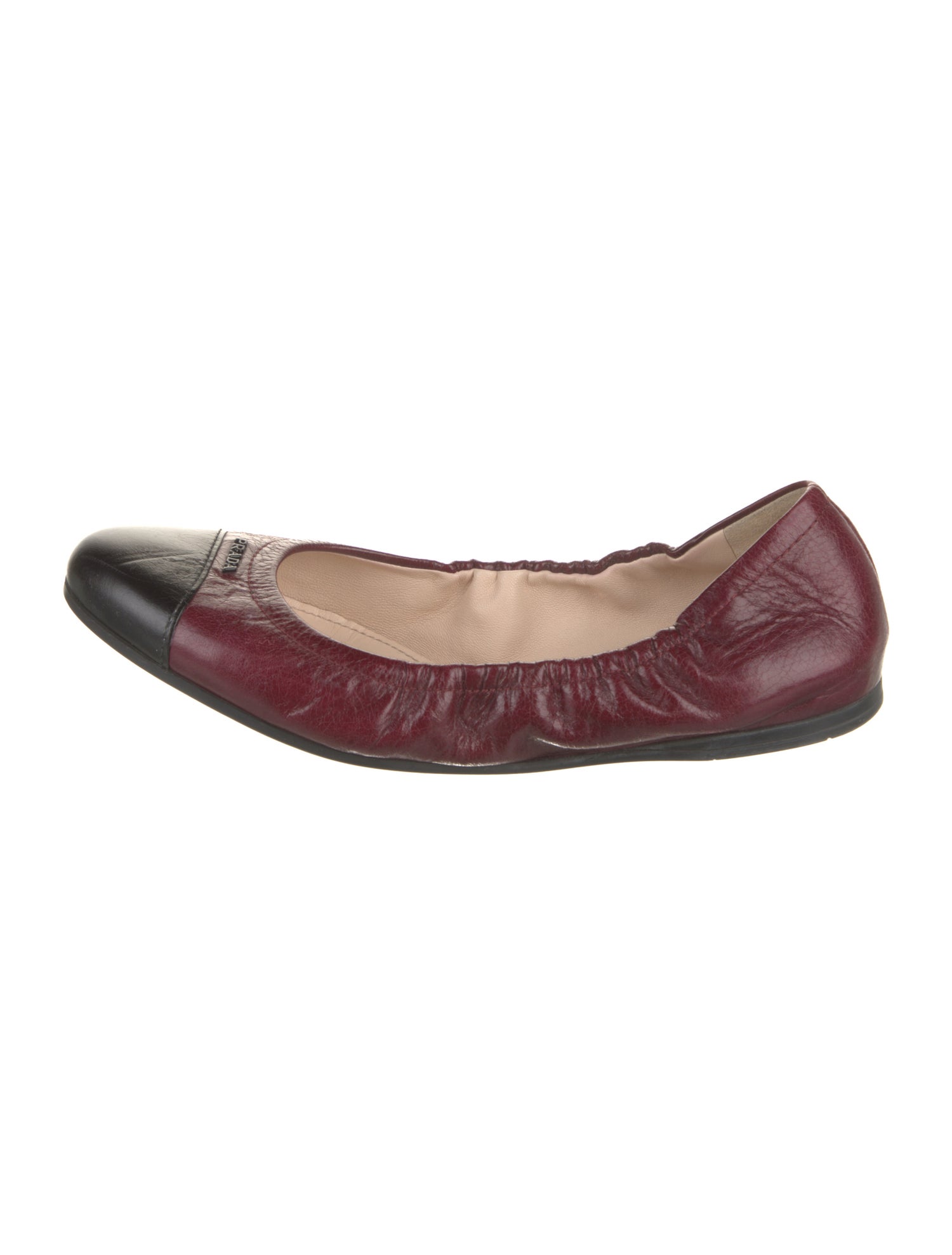 Prada Leather Colorblock Pattern Ballet Flats
