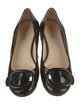 Prada Patent Leather Bow Accents Ballet Flats