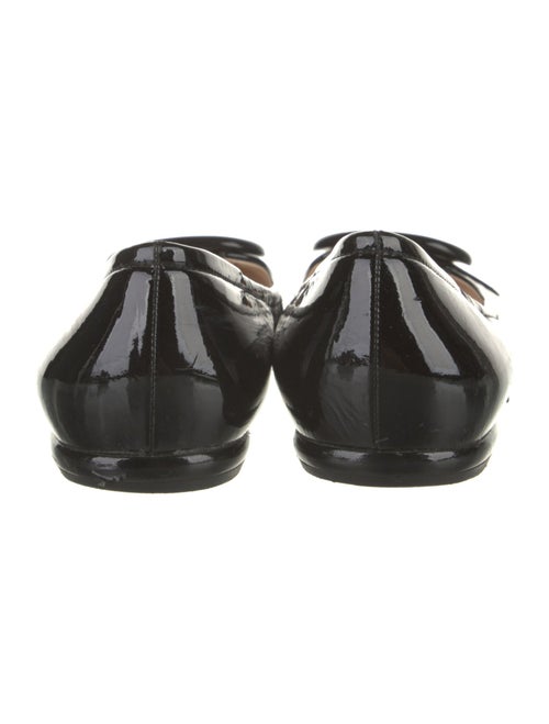 Prada Patent Leather Bow Accents Ballet Flats