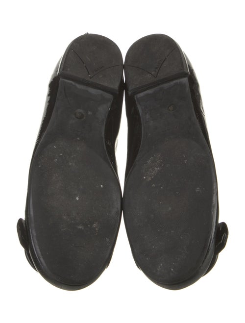 Prada Patent Leather Bow Accents Ballet Flats