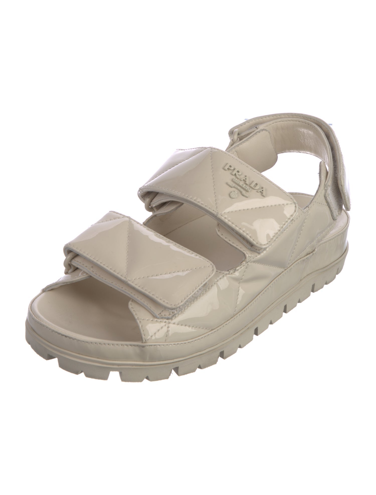 Prada Patent Leather Slingback Sandals