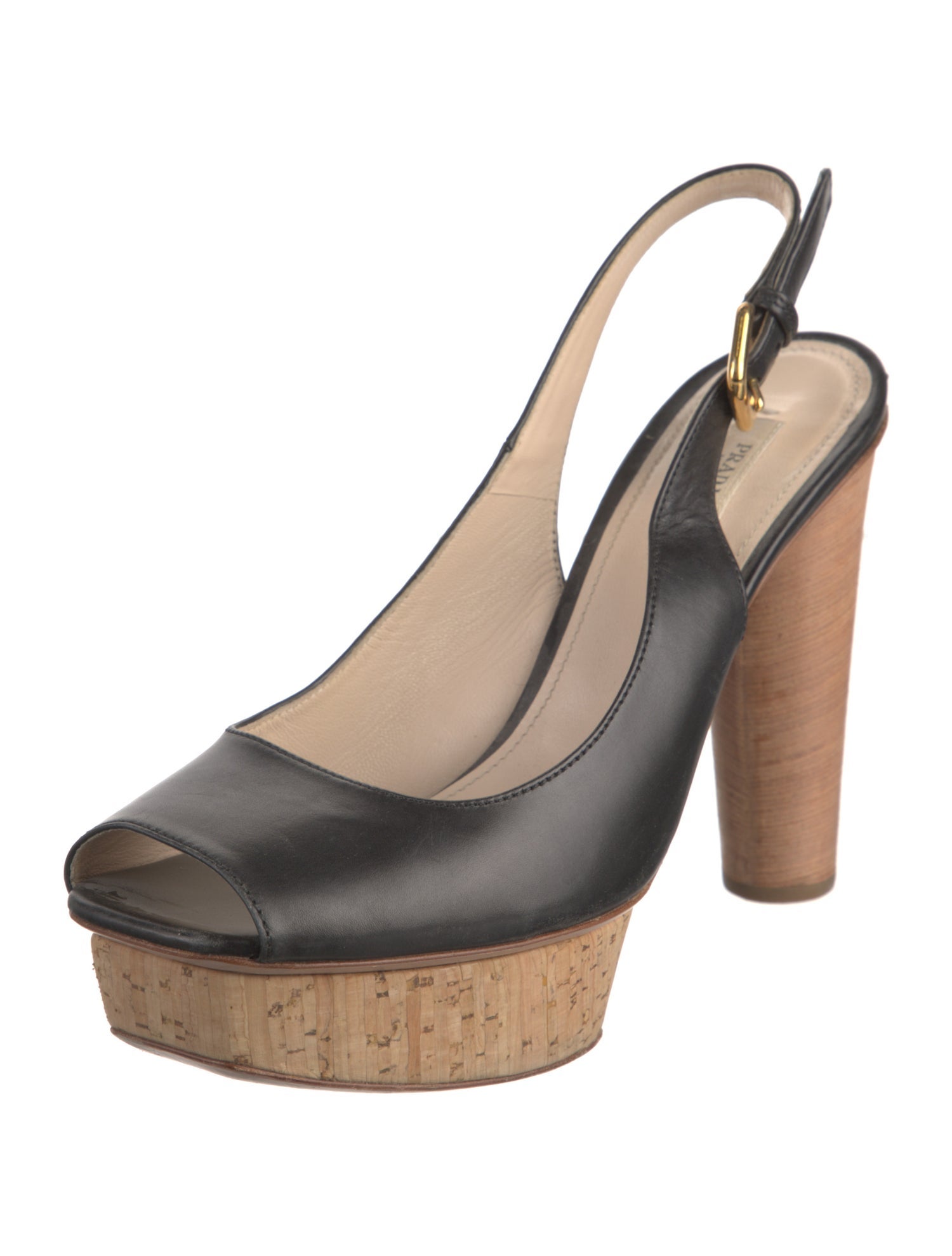 Prada Leather Slingback Sandals