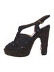 Prada Suede Lasercut Accents T-Strap Pumps