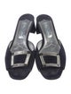 Prada Suede Crystal Embellishments Slides