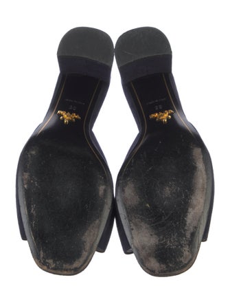 Prada Suede Crystal Embellishments Slides