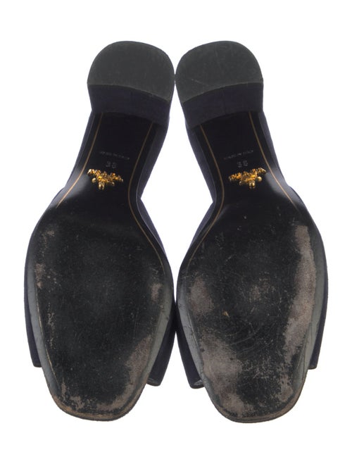 Prada Suede Crystal Embellishments Slides