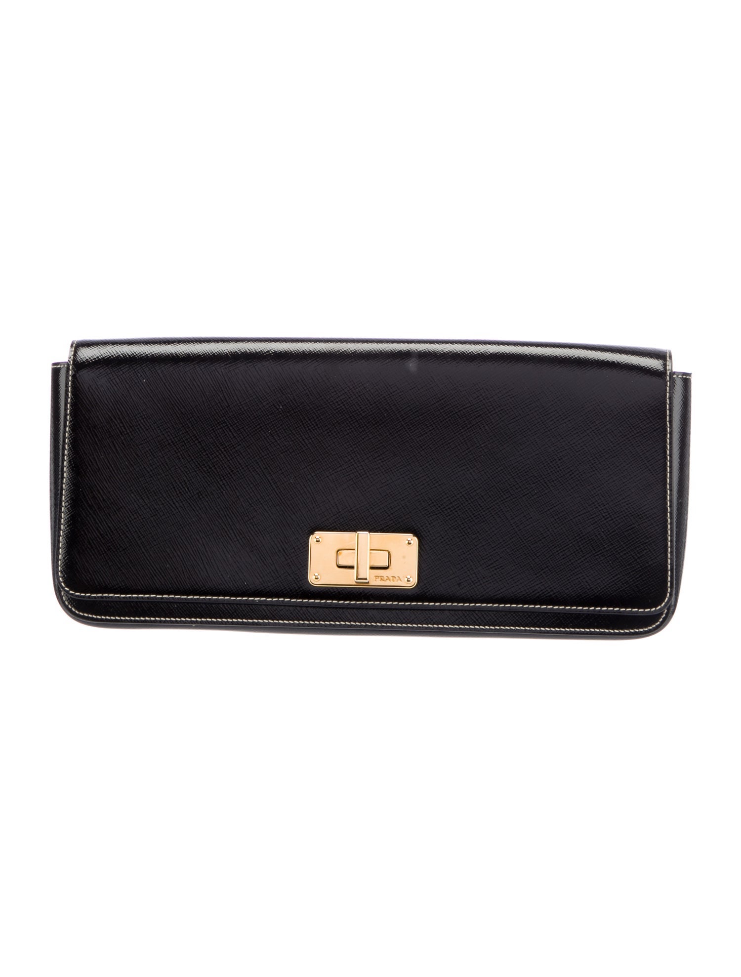 Prada Saffiano Vernice Leather Clutch