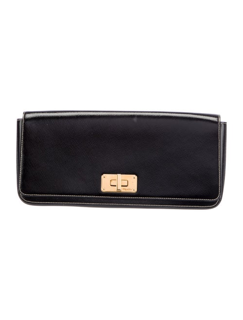 Prada Saffiano Vernice Leather Clutch