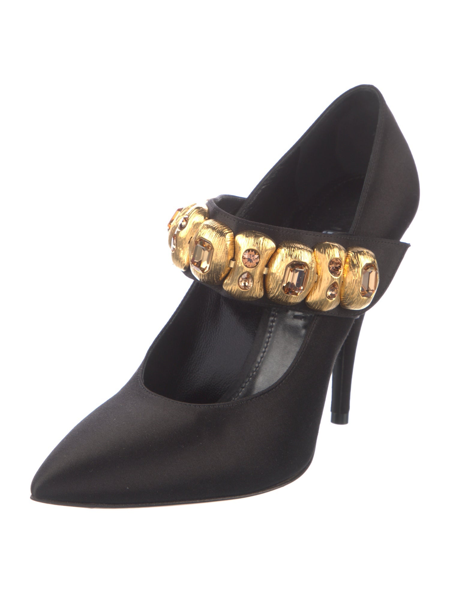 Prada Satin Crystal Embellishments Pumps