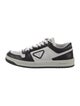 Prada Enameled Metal Triangle Leather Sneakers