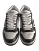 Prada Enameled Metal Triangle Leather Sneakers