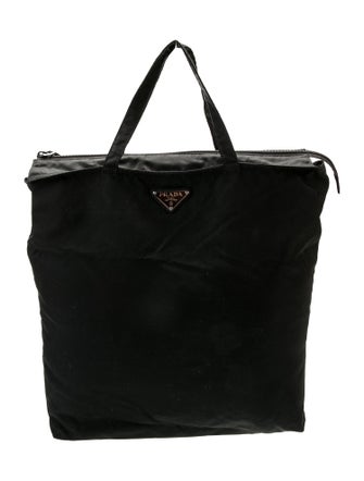 Prada Enameled Metal Triangle Tote