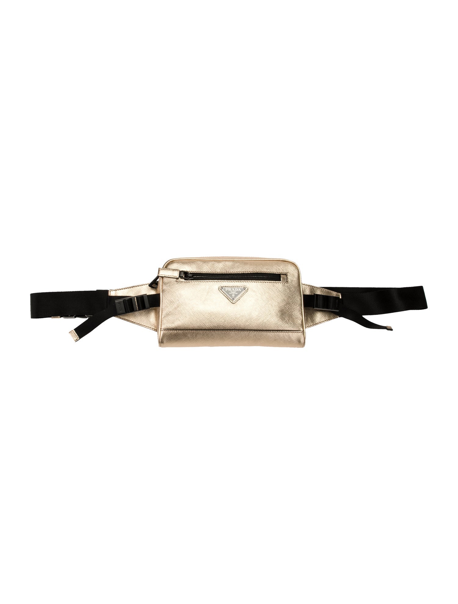 Prada Enameled Metal Triangle Belt Bag