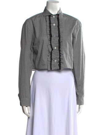 Prada 2023 Plaid Print Crop Top