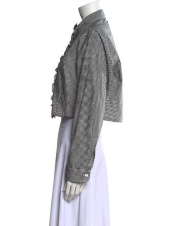 Prada 2023 Plaid Print Crop Top