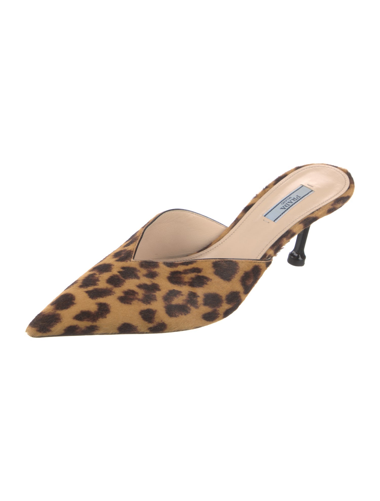 Prada Ponyhair Animal Print Mules