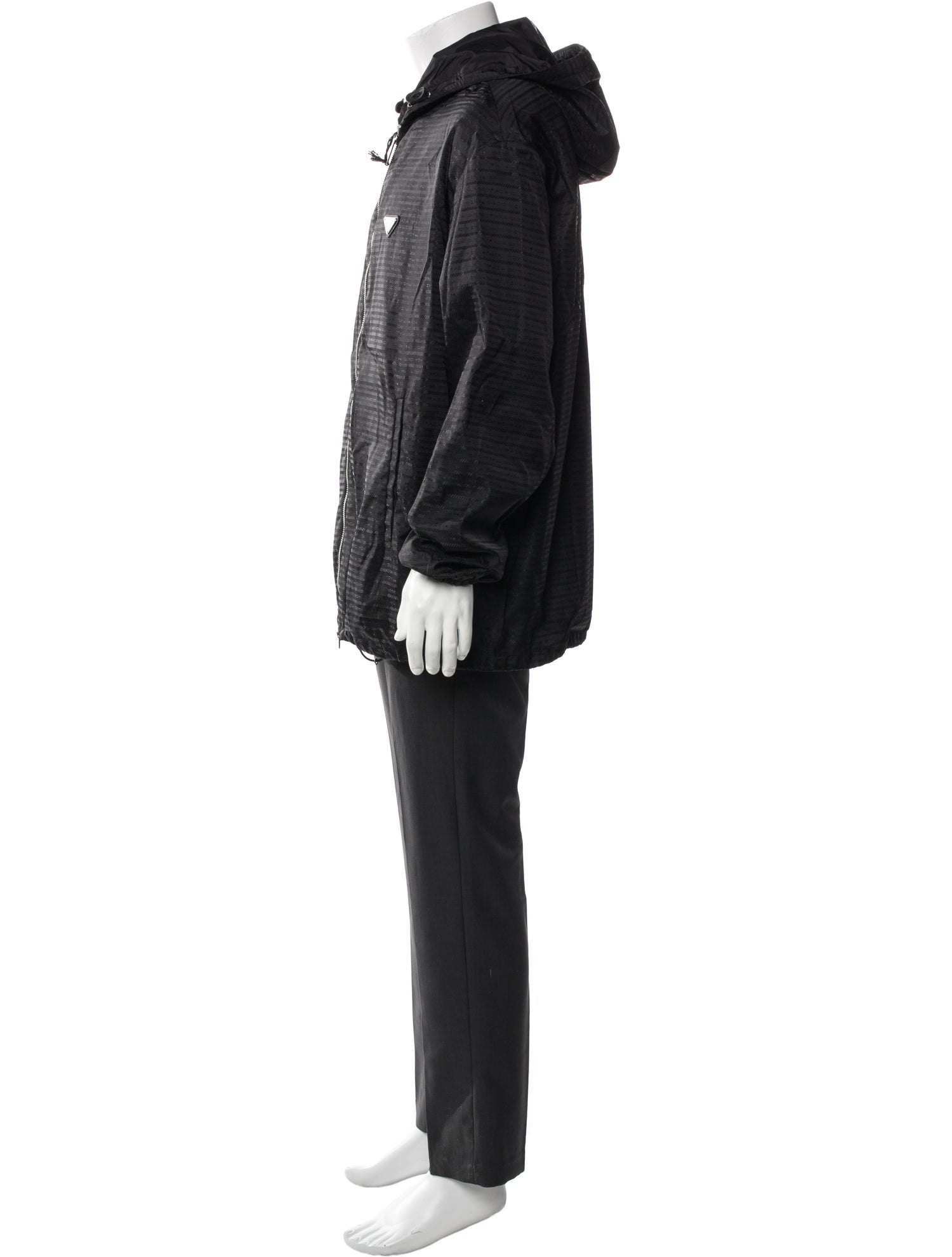 Prada 2023 RE-Nylon Hooded Windbreaker Overcoat