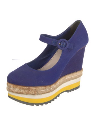 Prada Canvas Braided Accents Pumps