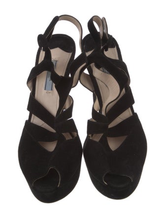 Prada Suede T-Strap Sandals