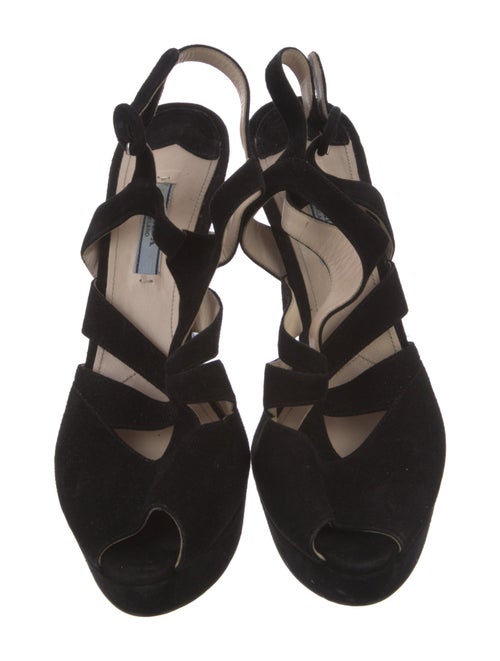 Prada Suede T-Strap Sandals