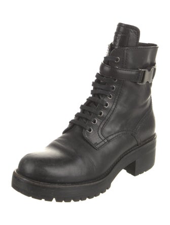 Prada Leather Combat Boots
