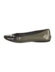 Prada Patent Leather Bow Accents Ballet Flats
