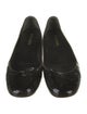 Prada Patent Leather Bow Accents Ballet Flats