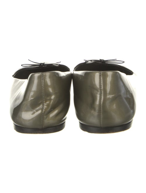 Prada Patent Leather Bow Accents Ballet Flats