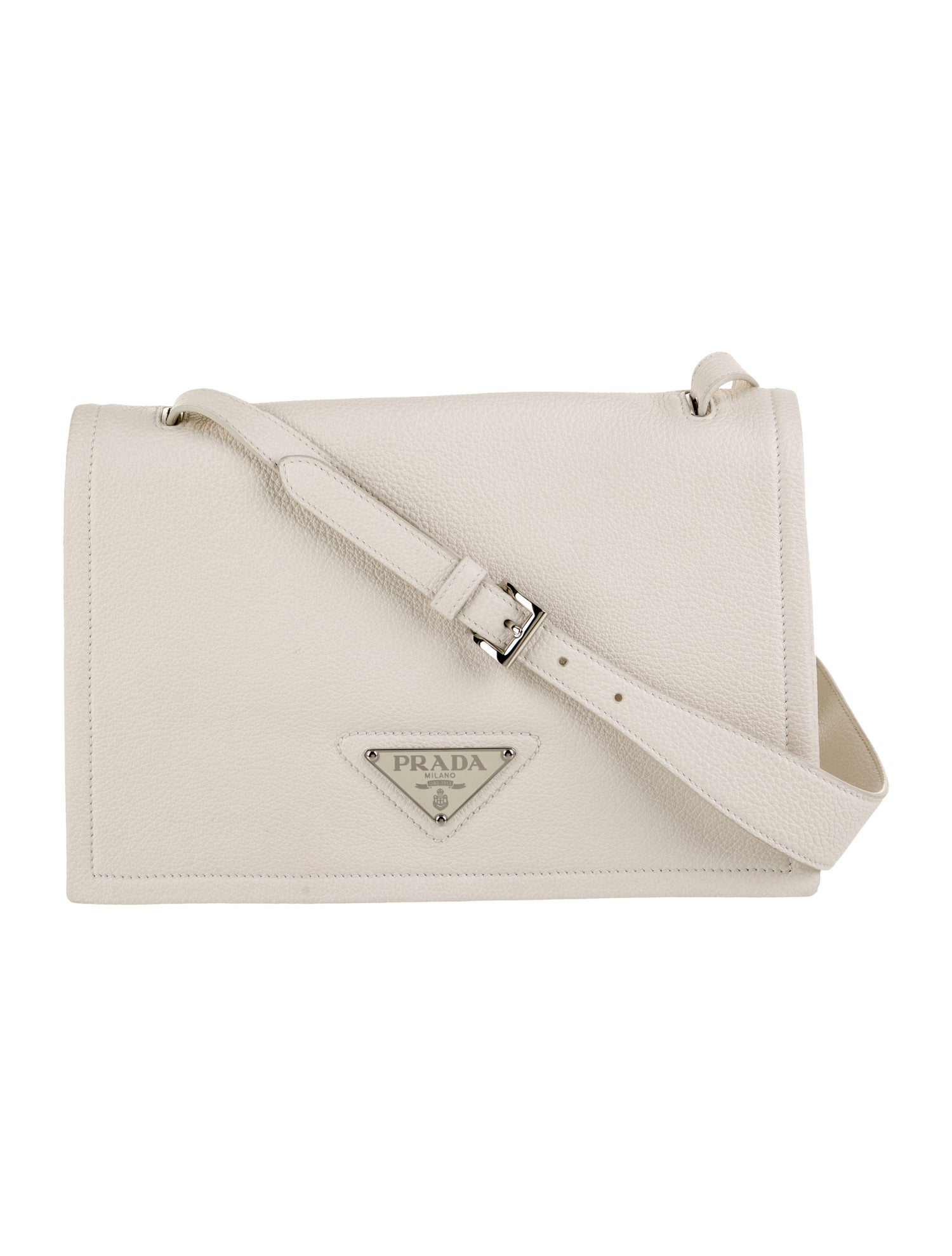 Prada Enameled Metal Triangle Shoulder Bag