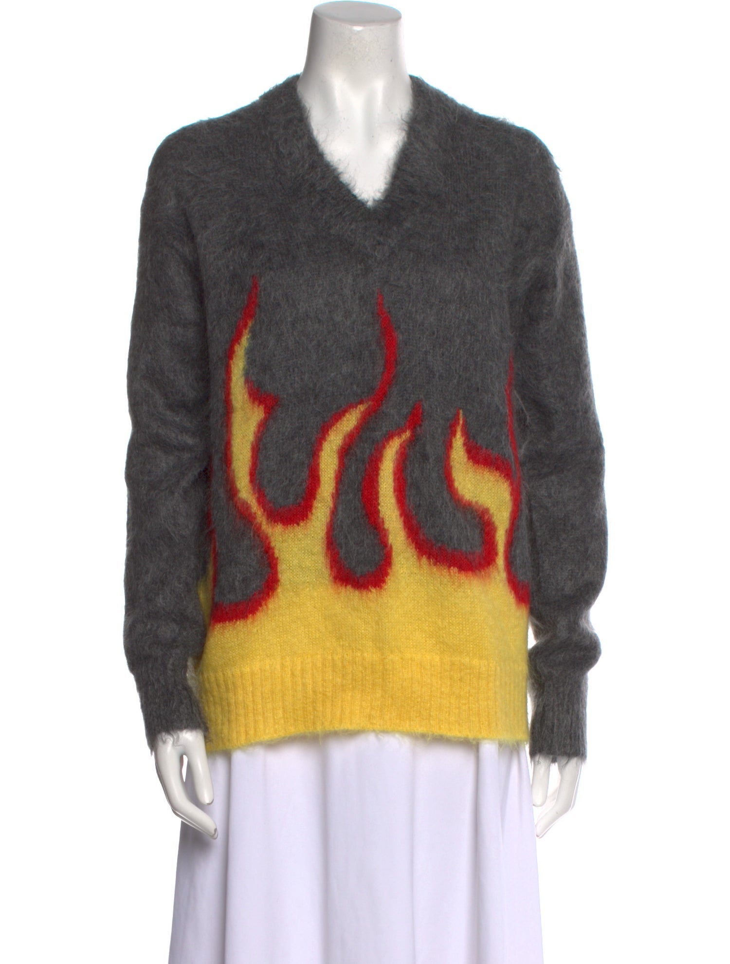 Prada Mohair Graphic Print Sweater