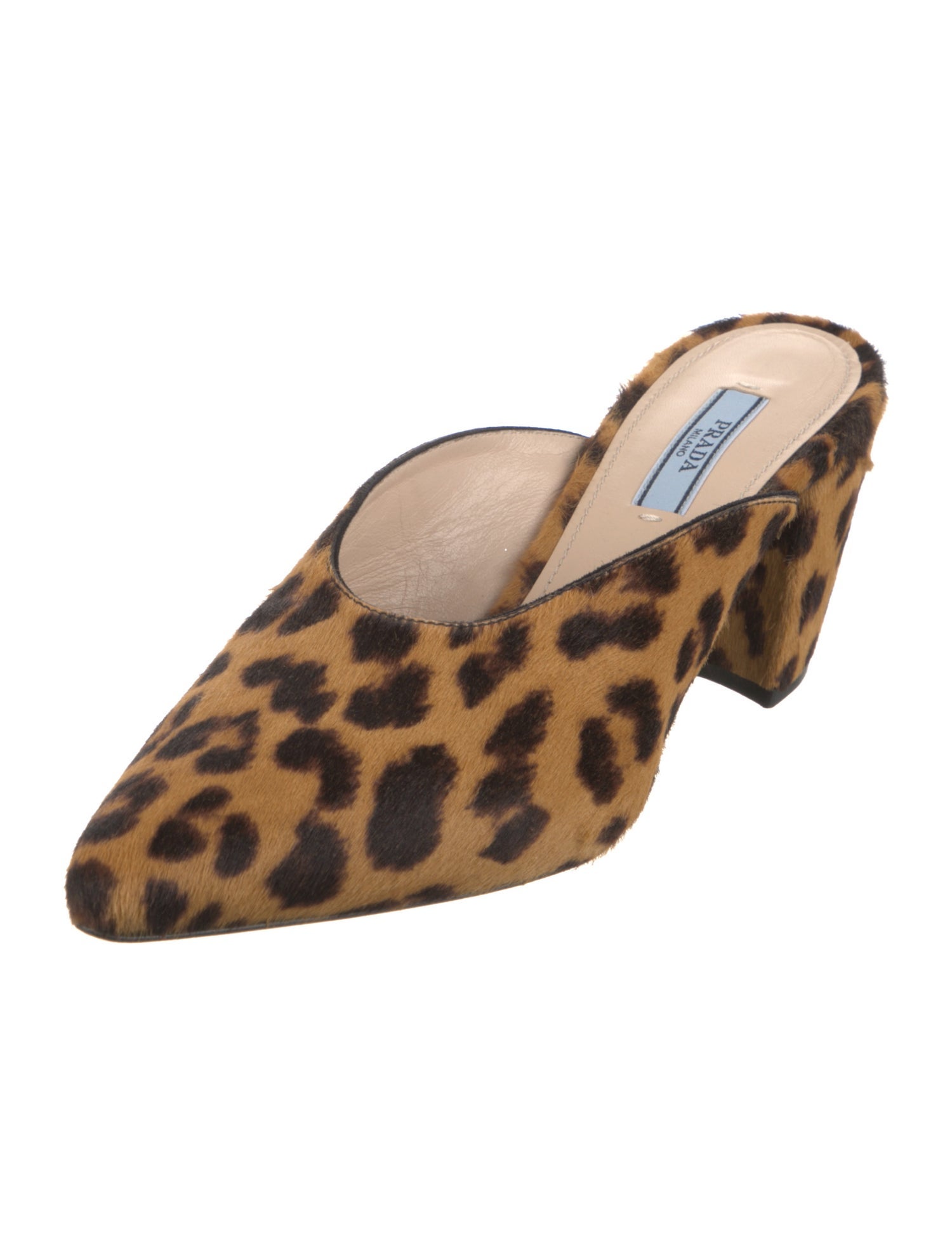 Prada Ponyhair Animal Print Mules