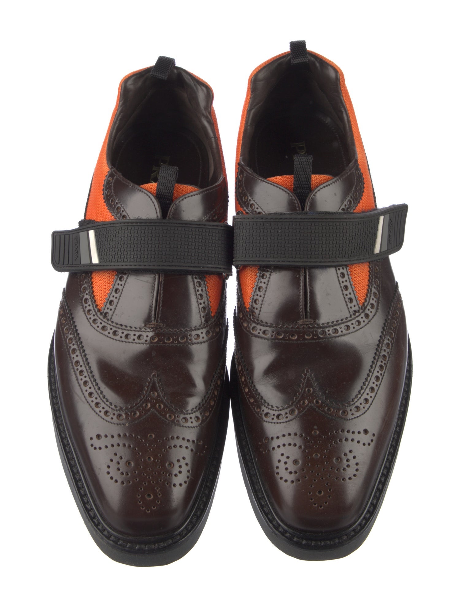 Prada Leather Colorblock Pattern Brogues