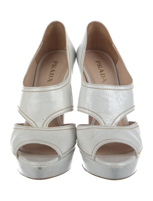 Prada Leather Cutout Accent Pumps