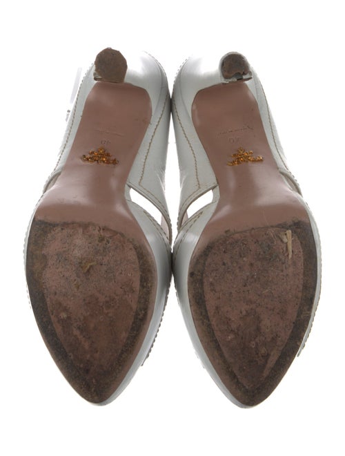 Prada Leather Cutout Accent Pumps
