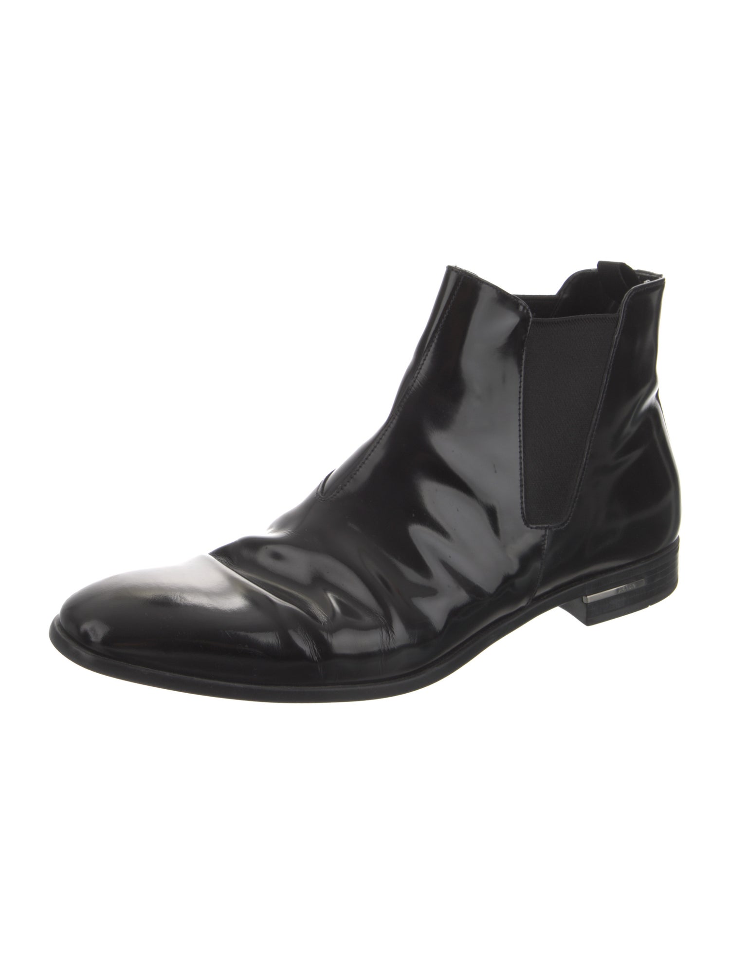 Prada Patent Leather Chelsea Boots