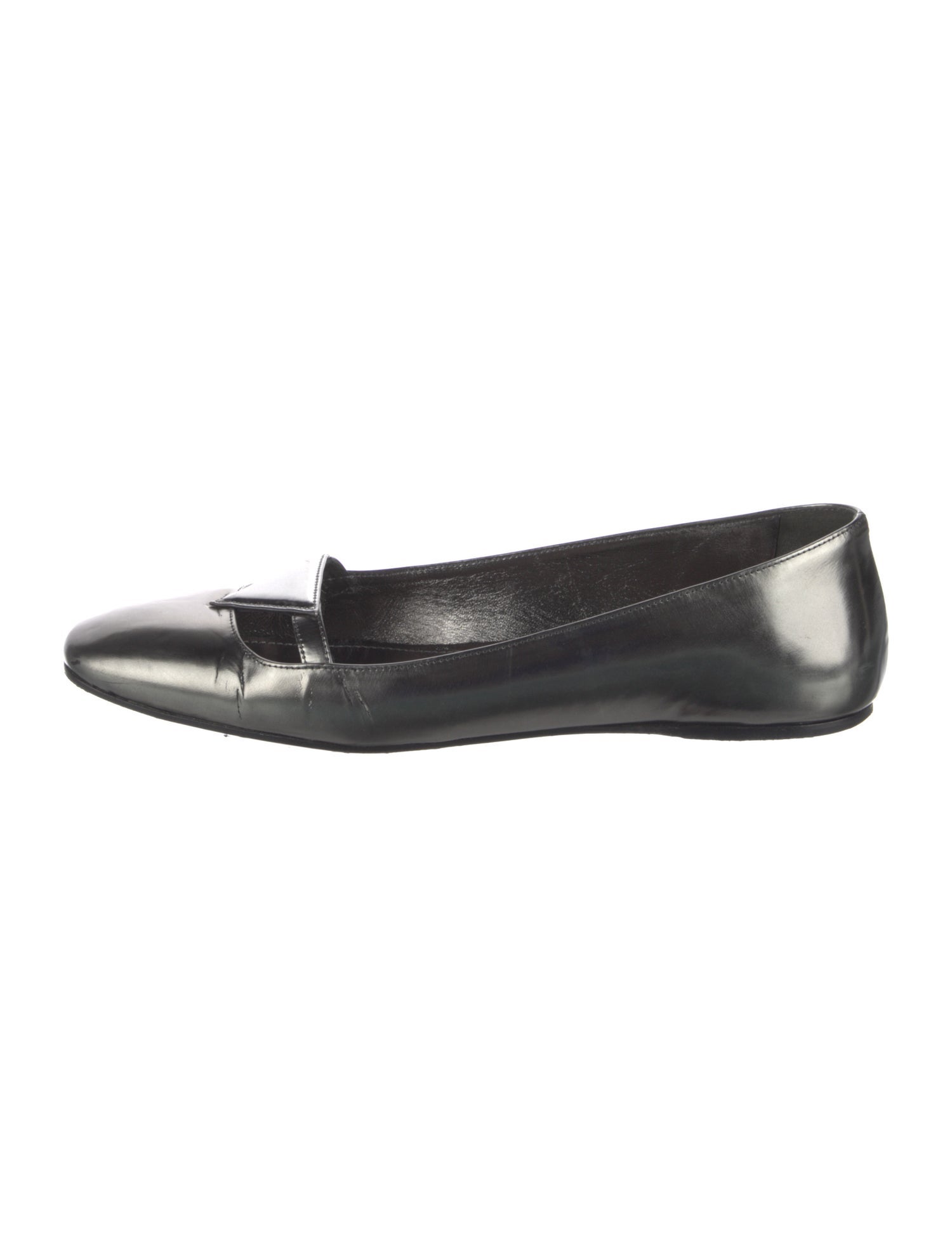 Prada Patent Leather Cutout Accent Ballet Flats