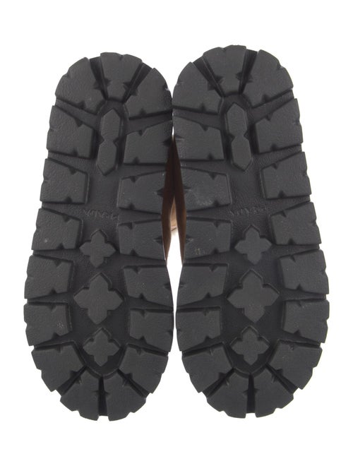 Prada Suede Fur Trim Lace-Up Boots