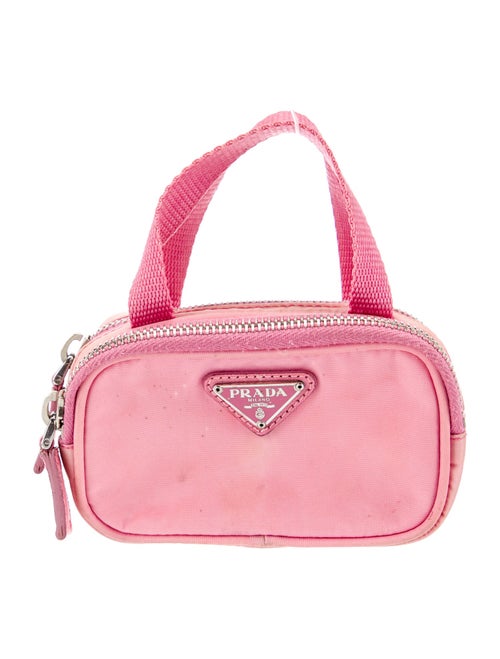 Prada Enameled Metal Triangle Top Handle Bag