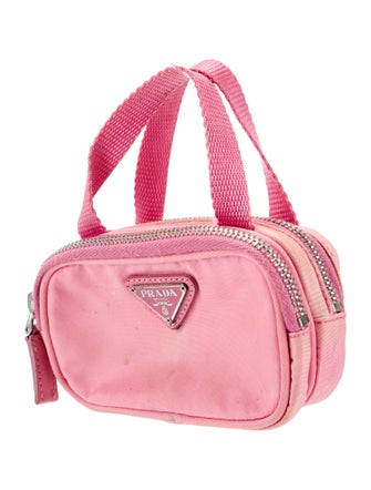 Prada Enameled Metal Triangle Top Handle Bag