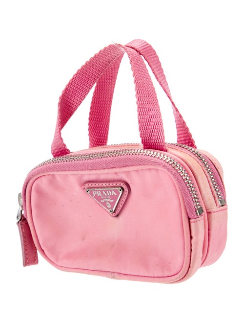 Prada Enameled Metal Triangle Top Handle Bag