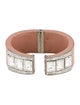 Prada Crystal & Leather Hinged Cuff Bracelet