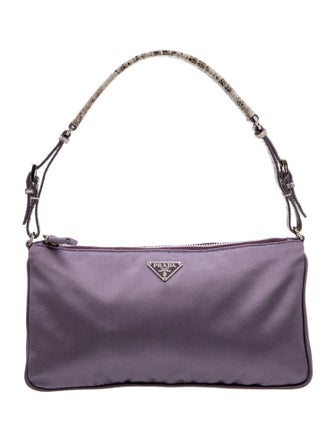 Prada Enameled Metal Triangle Top Handle Bag