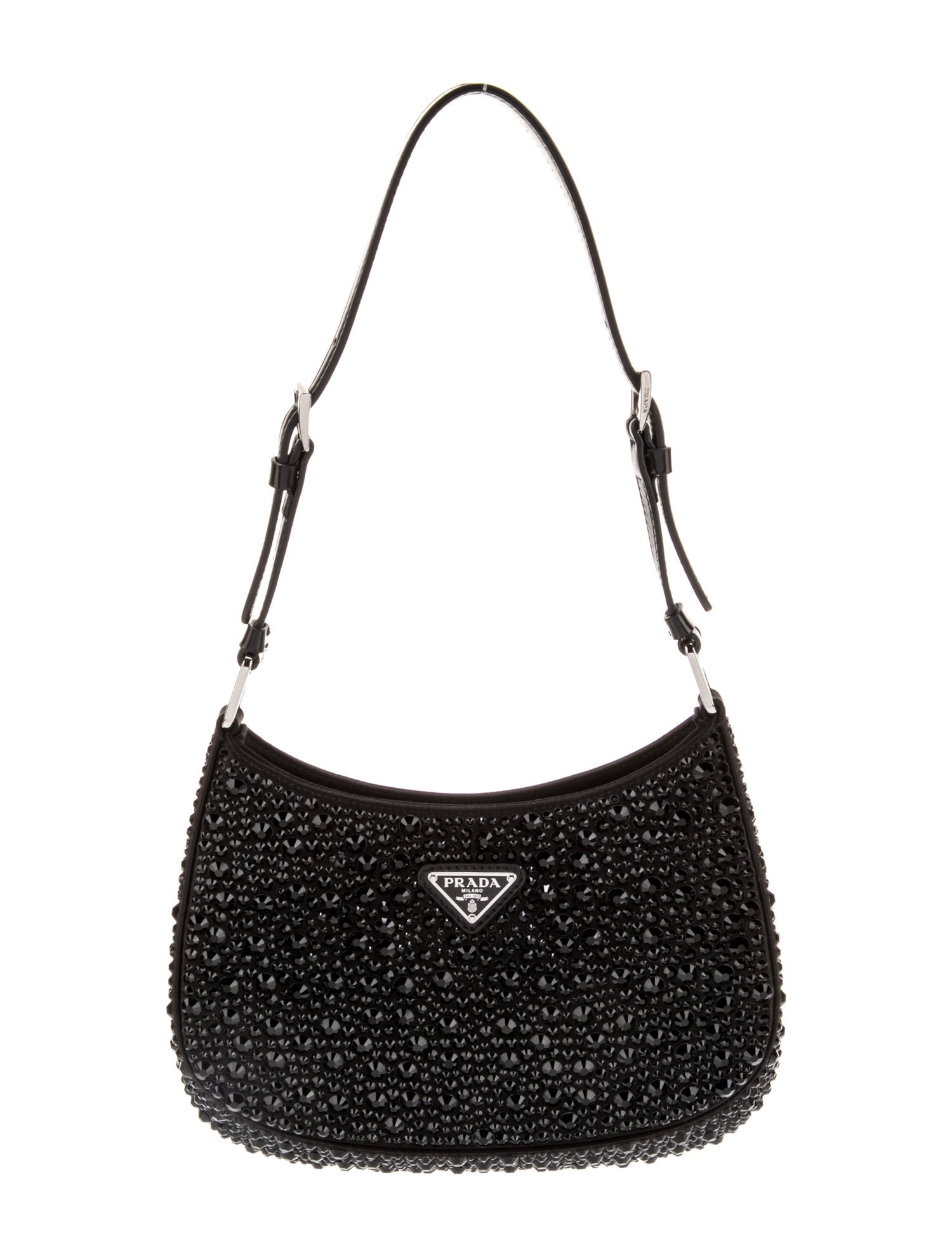 Prada Enameled Metal Triangle Cleo