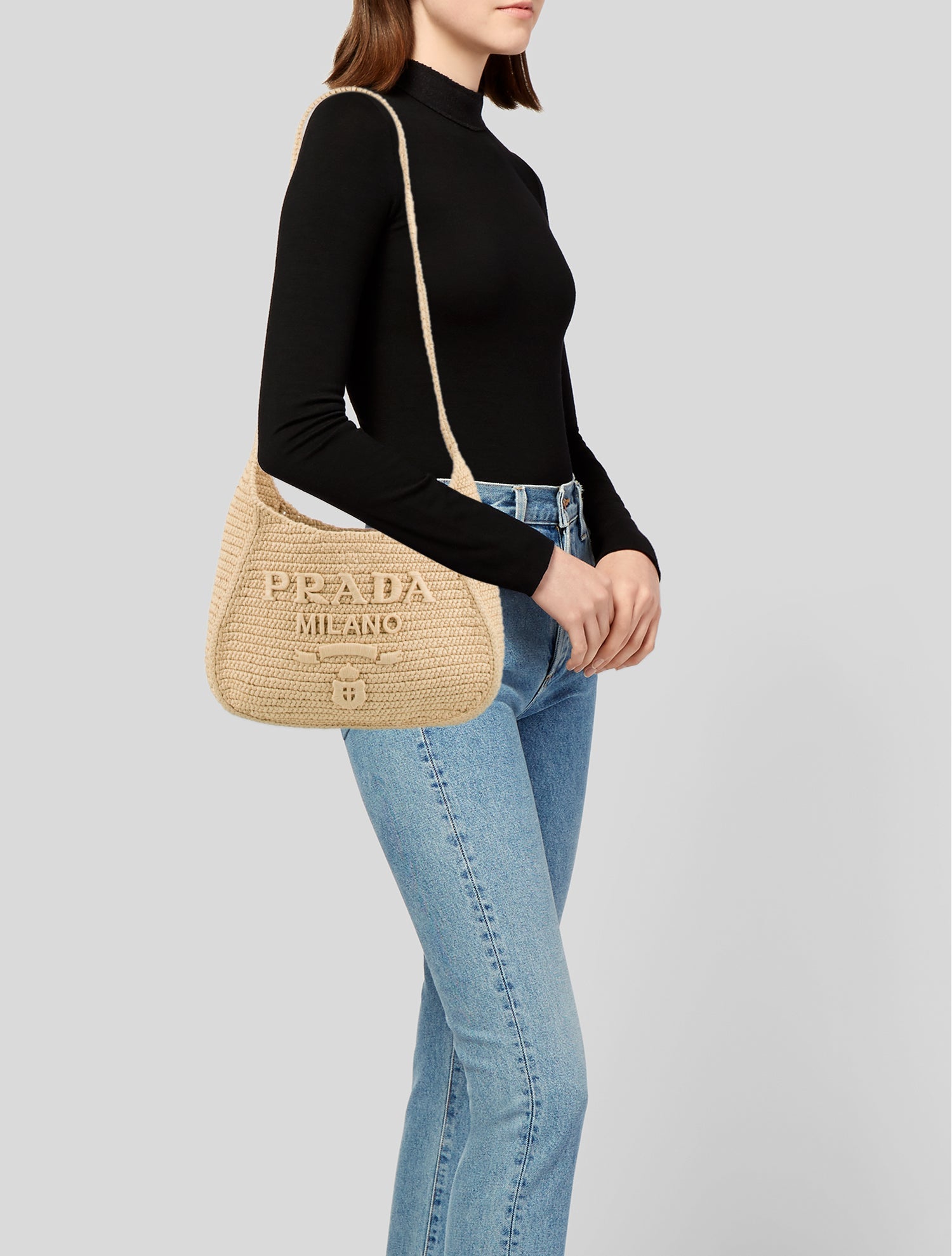 Prada Enameled Metal Triangle Crossbody Bag