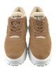 Prada Enameled Metal Triangle Suede Sneakers