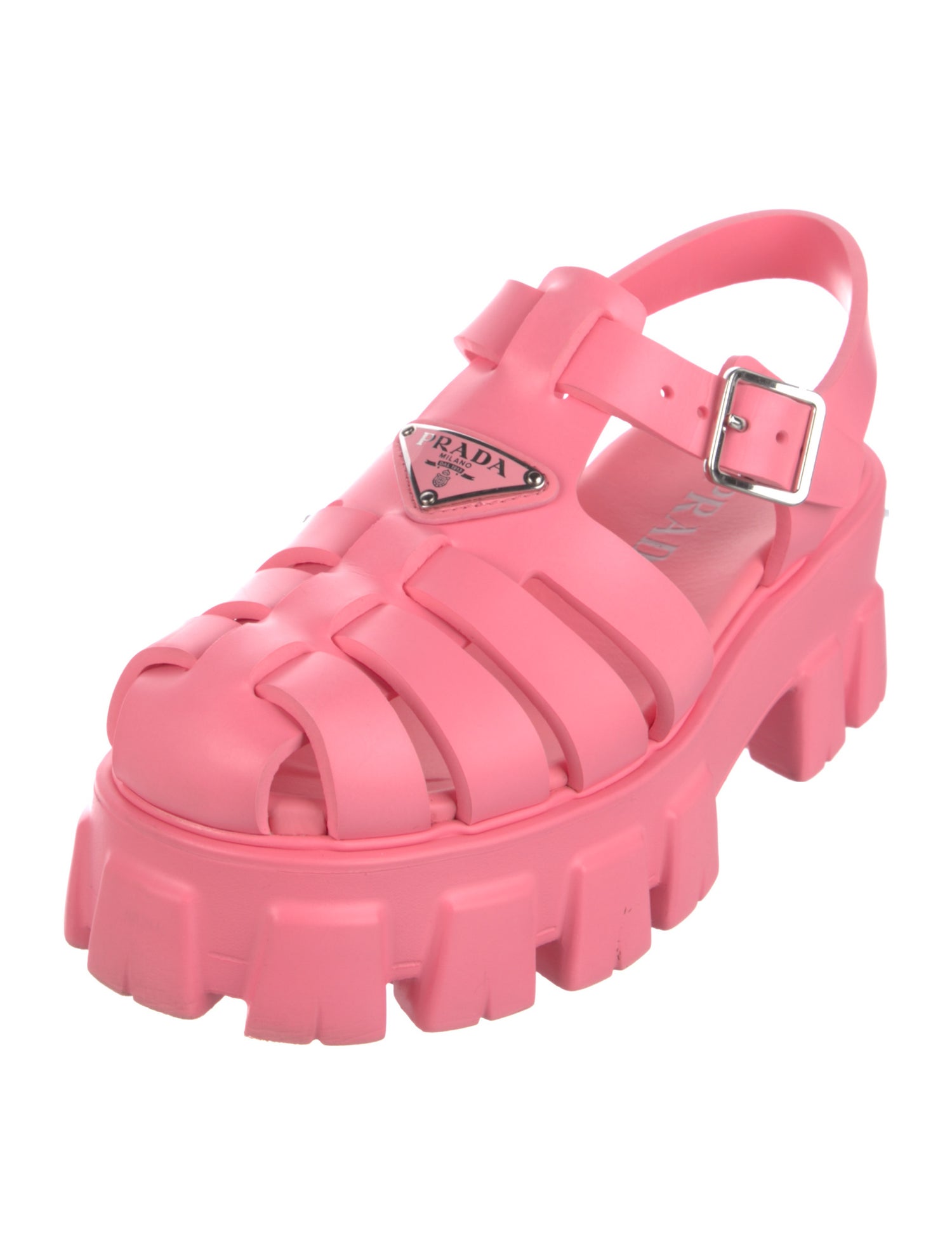 Prada Rubber Slingback Sandals