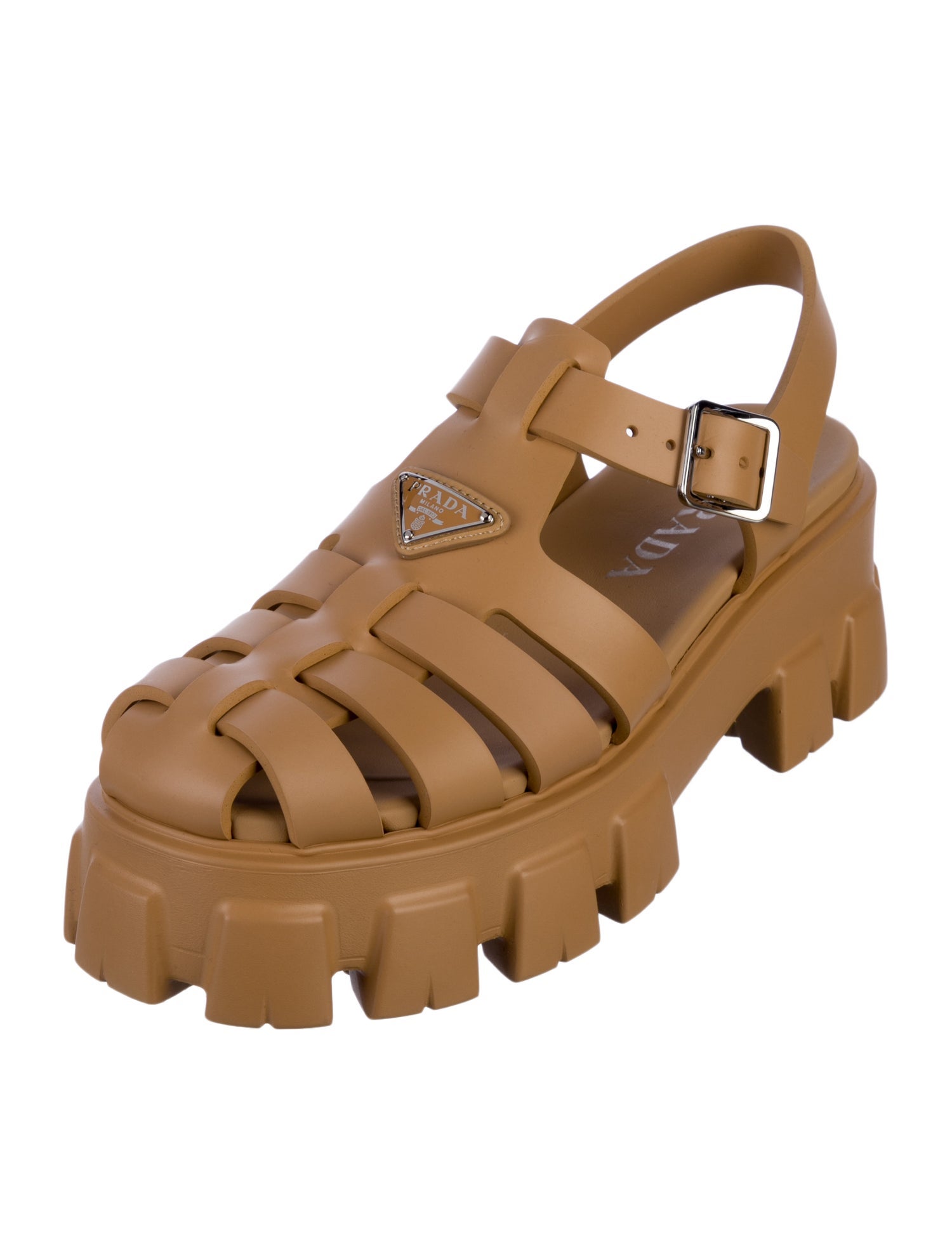 Prada Rubber Slingback Sandals