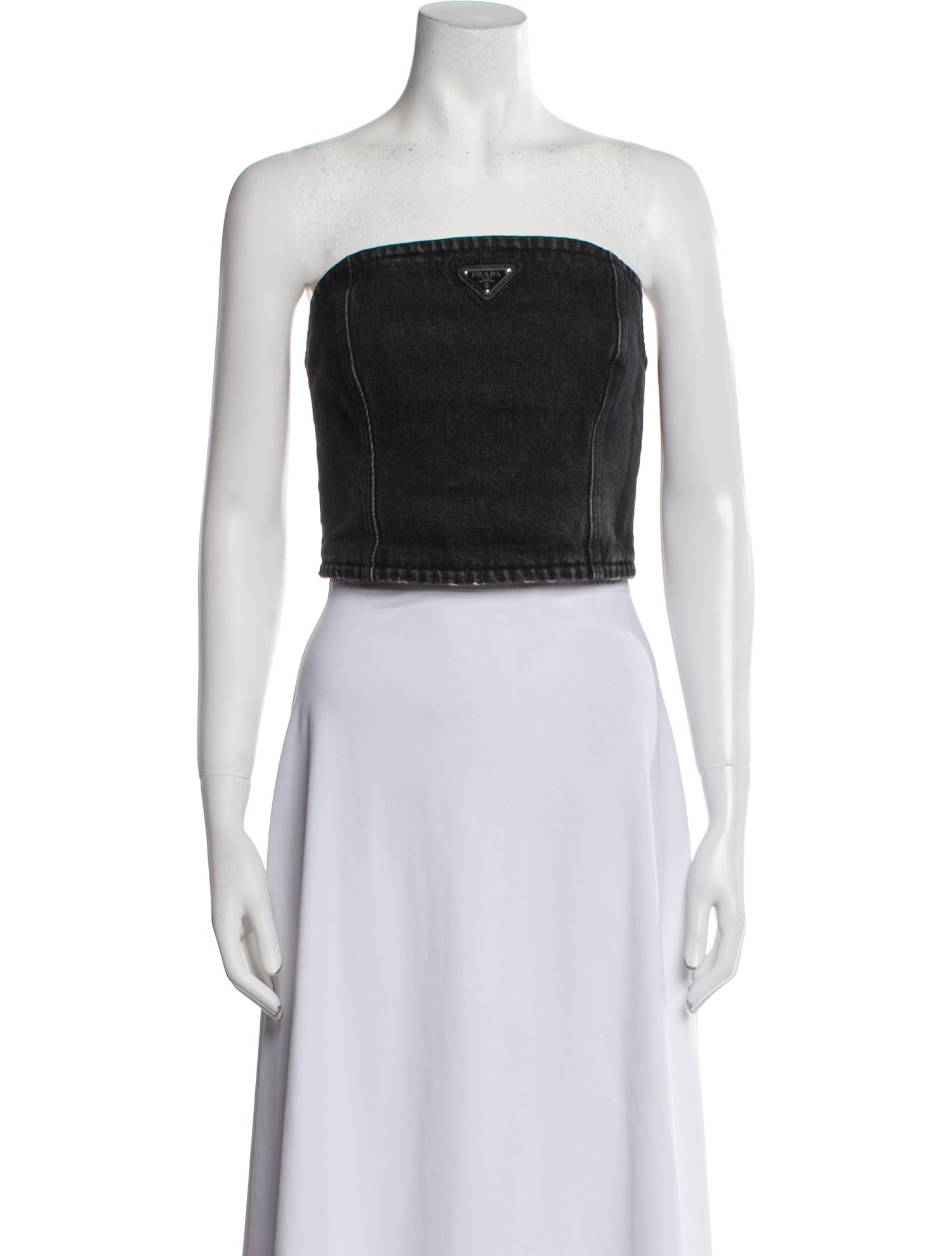 Prada 2022 Strapless Crop Top