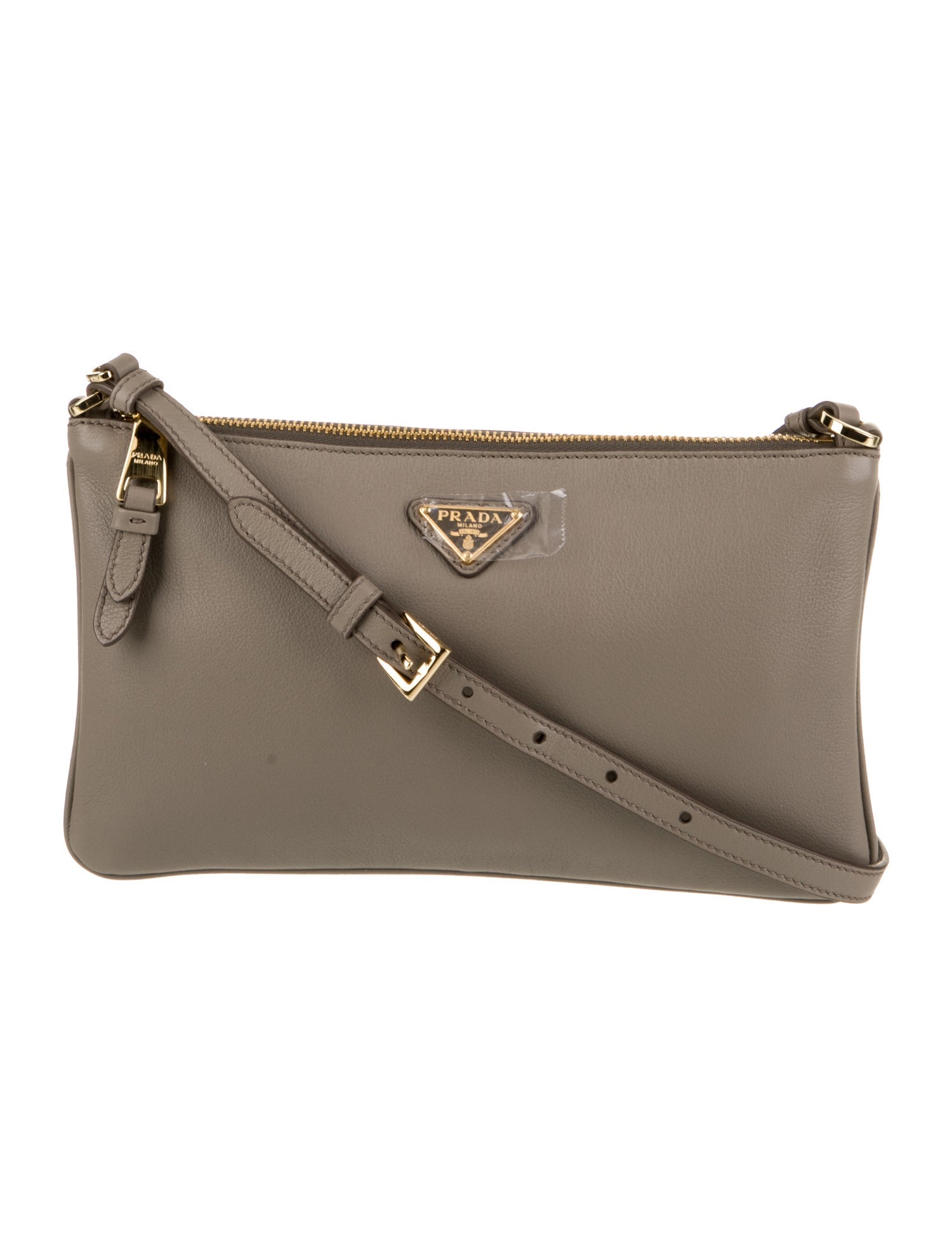 Prada Enameled Metal Triangle Shoulder Bag
